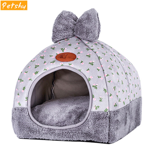 Petshy Winter Warm Cat Cave Dog House Bed