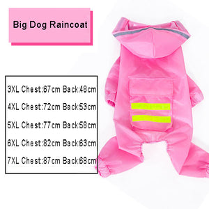 Petshy Dog Raincoats Reflective Big Medium