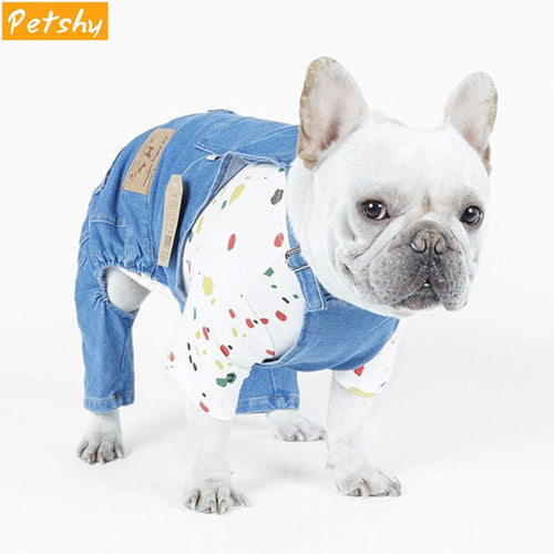 Petshy Dogs Jumpsuit Jeans Pet Overalls Clothes Spring